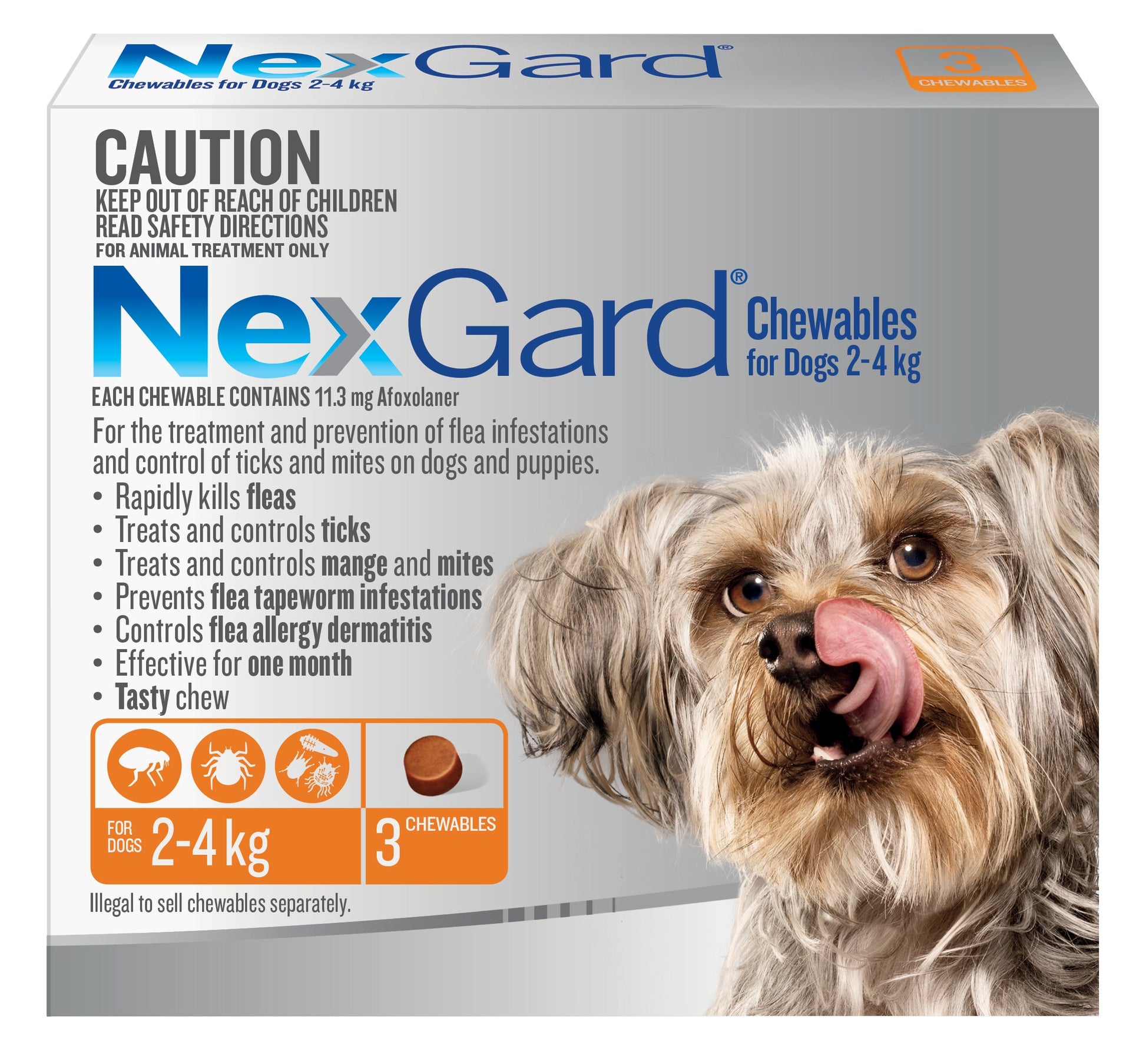 NexGard Extra Small Dog Monthly Flea & Tick Prevention Chewables